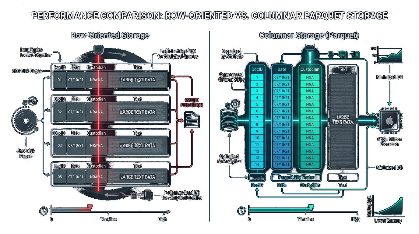 Performance Comparison: Row-Oriented vs. Columnar Parquet Storage